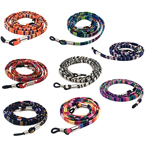 8-teiliger Brillengürtel, Brille mit Brillenkette, verstellbares Lederbrillenseil für Damen und Herren, farbiges Sportbrillenseil/Brillenseil/Halsband/Sonnenbrille Lesebrille Brillengestell Set 8-teiliger Brillengürtel, Brille mit Brillenkette, verstellbares Lederbrillenseil für Damen und Herren, farbiges Sportbrillenseil/Brillenseil/Halsband/Sonnenbrille Lesebrille Brillengestell Set von LuLyL