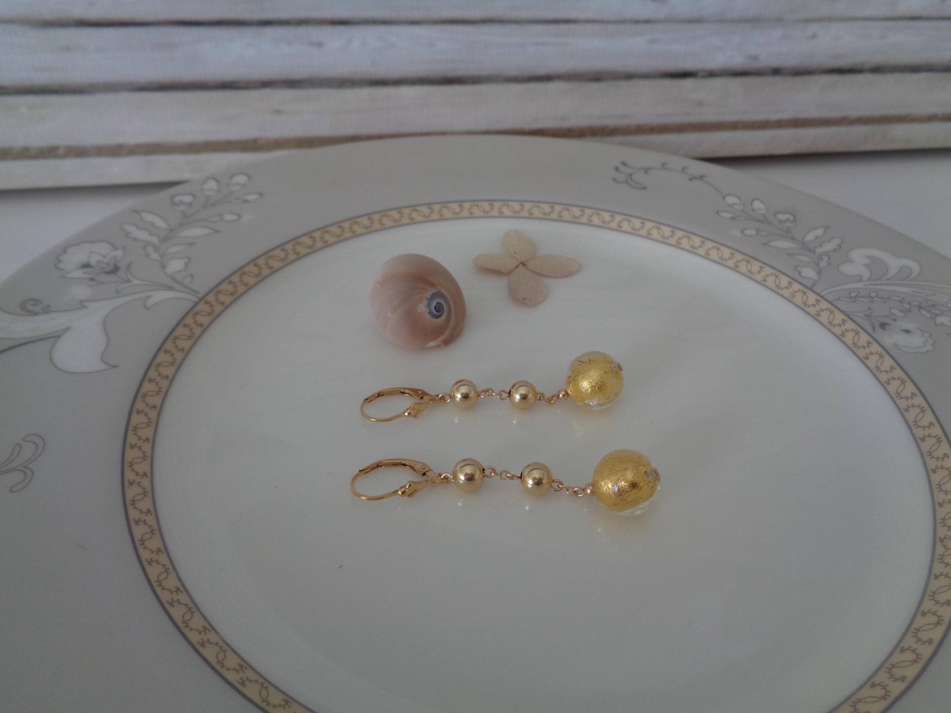 Gold Ohrringe Murano 14K Filled von LuNagarie