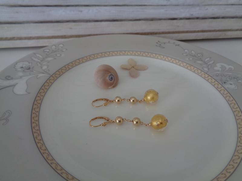 Gold Ohrringe Murano 14K Filled von LuNagarie