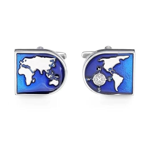 Einfache Mode-Manschettenknöpfe, französische Herrenhemd-Manschettenknöpfe Hochzeits-Manschettenknöpfe einfache Metallknöpfe stimmungsvolle Manschettennägel (1 Paar) (Größe: ca. 1 cm) (Farbe: 54) von LuRey