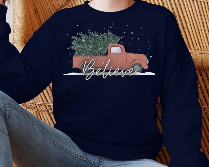 Believe Christmas Shirt, Sweatshirt, Weihnachtsparty Weihnachtspullover Für Frauen, Winterbekleidung, Crewneck, Geschenk Mama von LuReyGifts