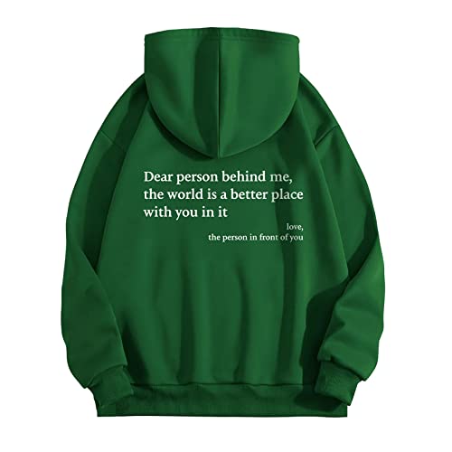 Dear Person Behind Me Hoodie You Are Enough Hoodie Print Kawaii Hoodie Y2K Oversized Vintage Pullover Basic Clothes Women T-Shirt Aesthetic Grauer Artizia Hoodie Preppy Kleidung Langarm Sweatshirt von Luadnysin