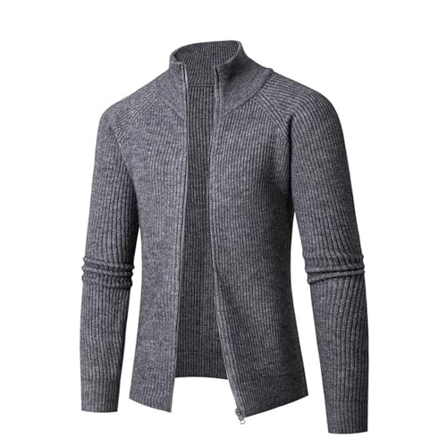 Herren Strickjacke Mit Reissverschluss Strickweste Hoodie Jacke Business-Jacke Für Elegante Business Cardigan Zipper Lang Sweatshirt Strickjacken Sweater Jacken Sweat Kapuze Jogging Pullover & Mode von Luadnysin