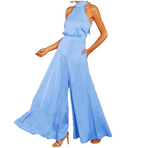 Hosenanzug Damen Festlich Elegant Strampler Jumpsuit Hochzeit Gast Festlich Freizeitanzug Ladies Elegant Overall Playsuit Eleganter Einteiler Casual Sexy Romper Hosenanzug Cocktail Party Overalls von Luadnysin