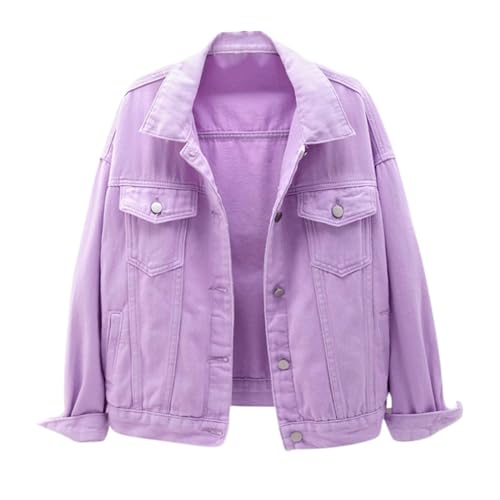 Jeansjacke Damen Oversize Übergang Vintage Jeansmantel Sommer Lighter Jeansjacken Collegejacke Leichte Oversize Übergangsjacke Jeanshemd Kurz Sommerjacke Cordjacke Jacket Damen-Jacken Lila XXL Jeansjacke Damen Oversize Übergang Vintage Jeansmantel Sommer Lighter Jeansjacken Collegejacke Leichte Oversize Übergangsjacke Jeanshemd Kurz Sommerjacke Cordjacke Jacket Damen-Jacken Lila XXL von Luadnysin