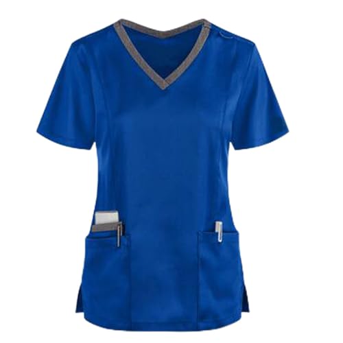 Kasack Damen Pflege Günstig, Schlupfkasack Karikatur Motiv Kurzarm Uniformen Kittel Pflege Schlupfhemd Krankenhaus Übergröße Tunika Shirt Kleidung Bluse Sommertops von Luadnysin