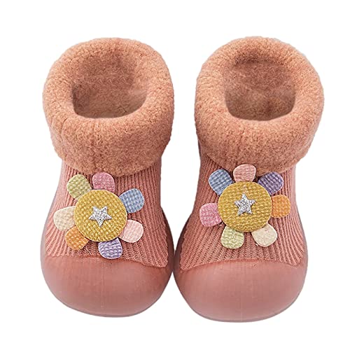 Luadnysin Baby Schuhe Lauflernschuhe Babyschuhe Rutschsocken Hausschuhe Kinder Mädchen Krabbelschuhe Ab 1 Jahr Barfußschuhe 6-12 Monate Winter Sockenhalter von Luadnysin