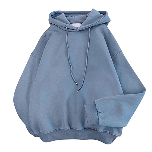 Luadnysin Basic Hoodie Damen Pullis Teenager Mädchen Sweatshirt Oversized Kapuzenpullover Oversize Jacke Vintage Sweatkleid Langarm Aesthetic Sport Hoody Mit Kapuze Longshirt Bluse Outwear von Luadnysin