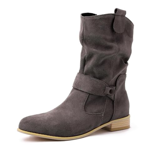 Luadnysin Cowboystiefel Damen Elegant Stiefeletten Wildleder Halbstiefel Spitz Schlupfschuhe Stiefel Mit Schnalle Kurzstiefel Winterstiefel Halbhohe bequemer Absatz Ankle Boots Grey 37 Grau 37 Luadnysin Cowboystiefel Damen Elegant Stiefeletten Wildleder Halbstiefel Spitz Schlupfschuhe Stiefel Mit Schnalle Kurzstiefel Winterstiefel Halbhohe bequemer Absatz Ankle Boots Grey 37 Grau 37 von Luadnysin