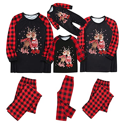 Luadnysin Familien Outfit Weihnachten Schlafanzüge Weihnachten Familien Weihnachtspyjama Christmas Pyjama Family Set Nachtwäsche Outfit Lockere Weihnachtspyjama von Luadnysin