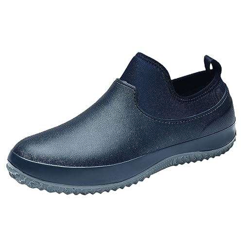 Luadnysin Gartenschuhe Herren Bequem Atmungsaktiv Mode Stiefeletten Gummistiefeletten Rain Boots Men Kurz Wasserdicht Gartenstiefel Gummischuhe Outdoor Blau 41 von Luadnysin