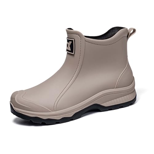 Luadnysin Gartenschuhe Herren Mode Atmungsaktiv Unisex-Erwachsene Gartenstiefel Rain Boots Men Kurz Bequem Regenschuhe Gummischuhe Outdoor Khaki 39 von Luadnysin