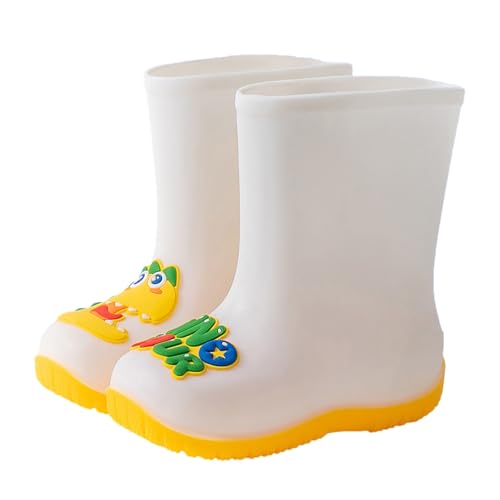 Luadnysin Gummistiefel Jungen Mädchen Halbschaft Wasserdichte Regenstiefel Leichte Federleichte Kinderstiefel Regenschuhe Mit Rutschfeste Sohle Gelb 29.5 von Luadnysin