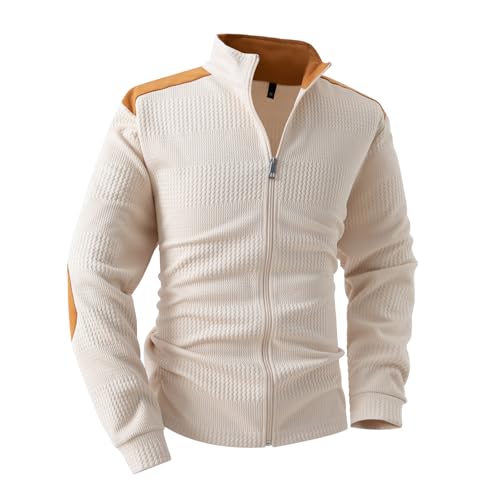 Luadnysin Herren Sommerjacke Leichte Freizeit Outdoor Freizeitjacke Frühlingsjacke Übergangsjacke Langarm Windbreaker Summer Jacket for Men Sportjacke Pilotenjack Khaki XXL von Luadnysin