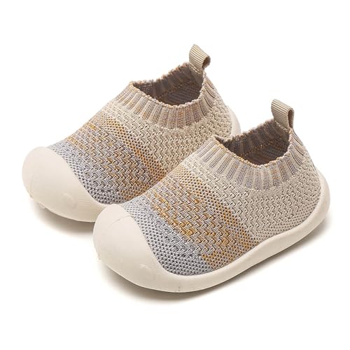 Luadnysin Krabbelschuhe Baby Hüttenschuhe Kinder Rutschsocken Hausschuhe Barfussschuhe Babyschuhe 12-18 Monate Lauflernschuhe Sockenschuhe 6-12 Überzieher Schuhe Antirutschsocken Kleinkind Leder von Luadnysin