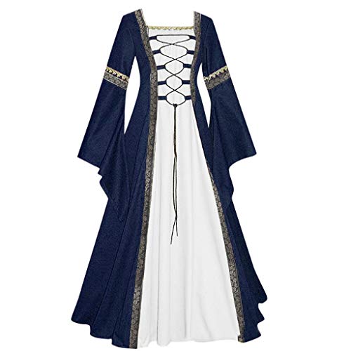 Luadnysin Mittelalter Kleidung Damen Goth Dress Wikinger Cosplay Lang Kleid Größen Große Kurz Mittelalterkleid Renaissance Abendkleid Schottische Westernkleid Cocktailkleid Marine 3XL Luadnysin Mittelalter Kleidung Damen Goth Dress Wikinger Cosplay Lang Kleid Größen Große Kurz Mittelalterkleid Renaissance Abendkleid Schottische Westernkleid Cocktailkleid Marine 3XL von Luadnysin