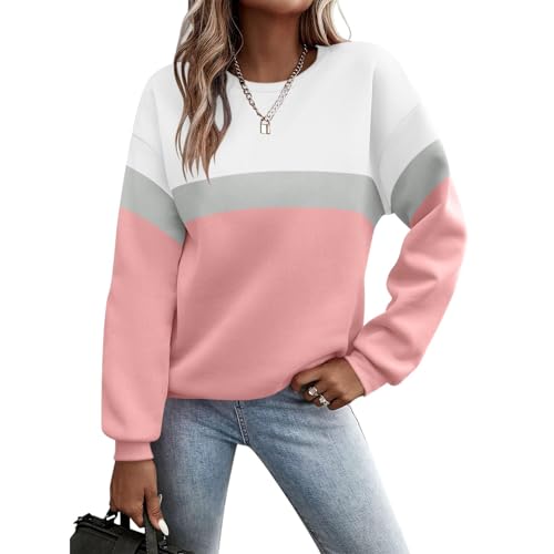 Luadnysin Pullover Damen Herbst Sale Sweatshirt Ohne Kapuze Briefe Drucken Langarm Rundhals Pulli Winter Frauen Buchstaben Druck Locker Casual Oberteil Sport Streetwear Bluse Tops Kleidung Damen von Luadnysin