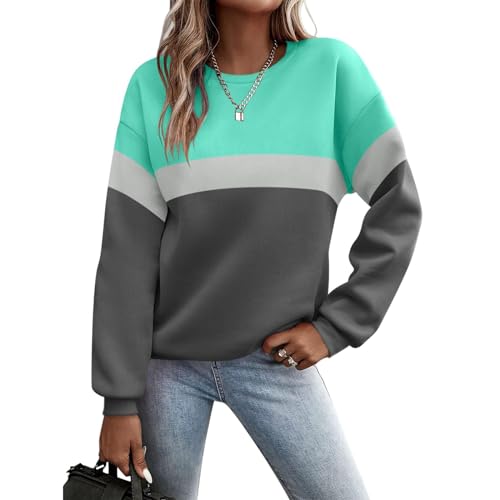 Luadnysin Pullover Damen Herbst Sale Sweatshirt Ohne Kapuze Warme Oversize Shirt Langarm Rundhals Winterpullover Sweater Oberteile Pulli Winter Streetwear Pullover Teenager Mädchen Langarmshirt von Luadnysin