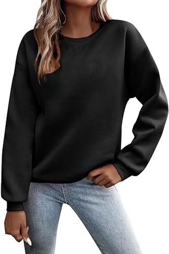 Luadnysin Pullover Damen Sweatshirt Farbblock Langarm Rundhals Pulli Herbst Winter Frauen Locker Casual Oberteil Sport Streetwear Sweatshirts ohne Kapuze Langarmshirt Damen von Luadnysin