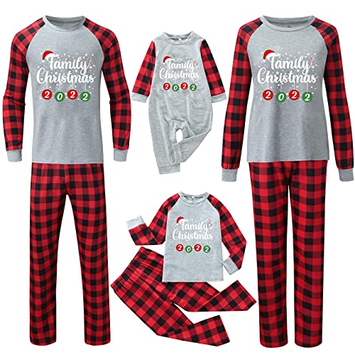 Luadnysin Pyjama Weihnachten Familie Weihnachten Familien-Schlafanzug Für Familie, Familie Weihnachten Pyjamas Set, Bedruckte Weihnachten Nachtwäsche Outfits Für Jungen Mädchen Winter Partner Pyjama von Luadnysin