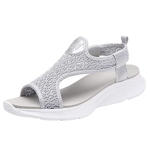 Luadnysin Sandalen Damen Sommer Slingback Orthopädische Slide Sport Sandalen, Orthopädische Slide Sport Sandalen, Bequeme Sport Strick Sandalen, Mesh Weiche Sohle Casual Damenschuhe von Luadnysin