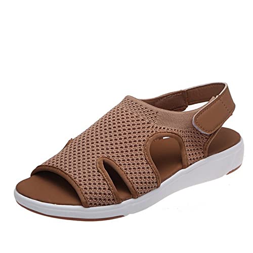 Luadnysin Sandalen Damen Sommer Slingback Orthopädische Slide Sport Sandalen, Orthopädische Slide Sport Sandalen, Bequeme Sport Strick Sandalen, Mesh Weiche Sohle Casual Damenschuhe von Luadnysin