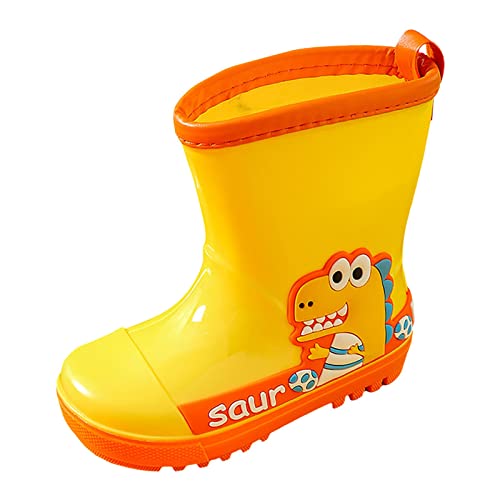 Luadnysin Unisex Gummistiefel Kinder Bequeme Halbschaft Regenstiefel Federleichte Leichte Regenschuhe Stiefel Rain Boot Kids Gelb 24 von Luadnysin