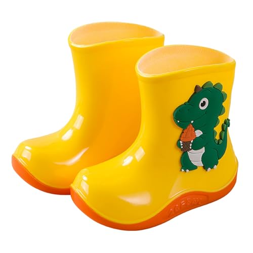 Luadnysin Unisex Regenstiefel Kinder Gummistiefel Bequeme Wasserdichte Regenschuhe Kleinkind Federleichte Stiefel Kinderstiefel Rain Boot Kids Gelb 29.5 von Luadnysin