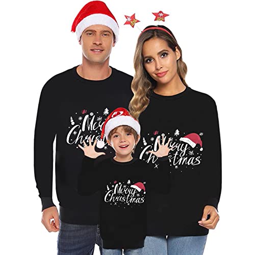 Luadnysin Weihnachtsshirt Familie Set Hässlich Weihnachts Ugly Christmas Sweater Weihnachtspullover Lustig 2023 Sweatshirt Partnerlook Pärchen Weihnachtspulli Pullover Weihnachten Kinder Damen Herren von Luadnysin