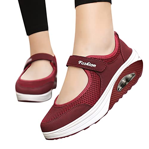 Orthopädische Schuhe Damen Air Cushion Diabetiker Schuhe Slip-On Mit Luftkissen Laufschuhe Clogs Wmshoe Plateau Walkingschuhe Frauen rutschfest Schwarze Gym Turnschuhe Hausschuhe Sneaker Sportschuhe von Luadnysin