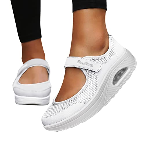 Orthopädische Schuhe Damen Air Cushion Diabetiker Schuhe Slip-On Mit Luftkissen Wmshoe Laufschuhe Walkingschuhe Turnschuhe Slipper Plateau rutschfest Mit Fussbett Hausschuhe Sneaker Sportschuhe von Luadnysin