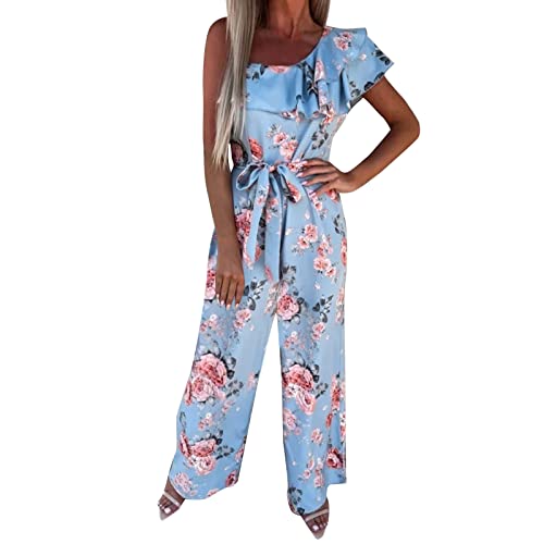 Overall Damen Elegant Festlich Romper Playsuit Strampler Ladies Festlich Brautmutter Anzug Elegant Hochzeit Gast Overall Lang Sommer Baggy Locker Hosenanzug Jumpsuit Cocktail Party Festlich Overalls von Luadnysin