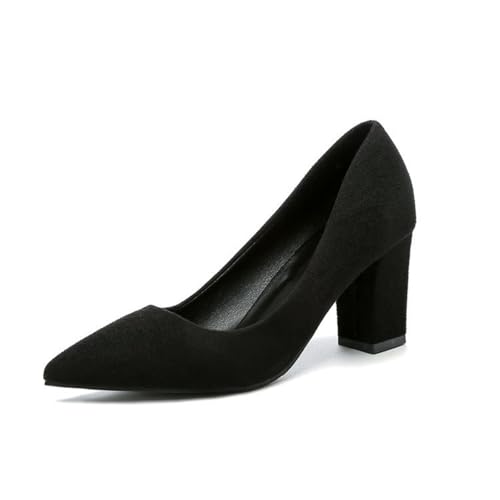 Pumps Damen Trachtenschuhe Chunky Elegant Hochzeitsschuhe Dirndl Kleid Schuhe Mit Blockabsatz Schwarz 41 von Luadnysin