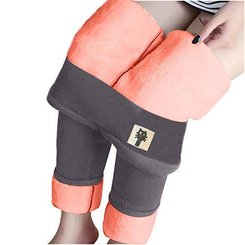 Thermoleggings Damen Gefüttert Lamb Frauen Warme Schlanke Hose Winter Lamm Plüsch Jogginghose Verdickte Teddy Fleece Jogginghose Hohe Taille Übergroße Leggings Für Frauen Lässige Yogahose von Luadnysin