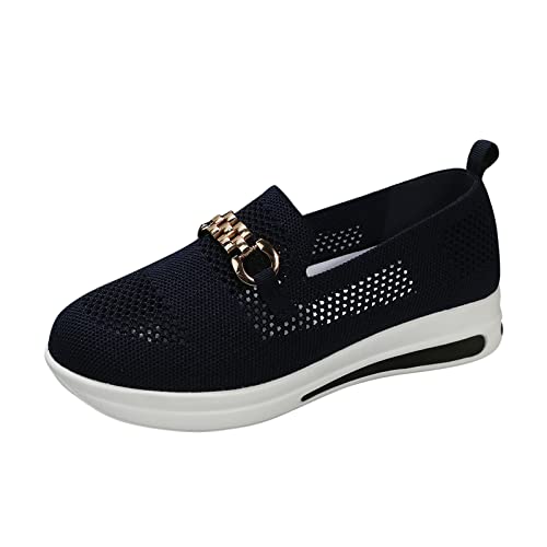 Turnschuhe Damen Sommer Elegant Sportschuhe Walkingschuhe Turnschuhe Flache Schwarze Freizeitschuhe Plateau Sport Sommerschuhe Frauen Atmungsaktive Leichte Lässige Bequeme Laufschuhe Sneaker von Luadnysin