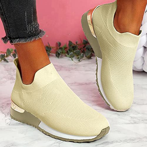 Turnschuhe Damen Sommer Elegant Walkingschuhe Turnschuhe Plateau Weiss Hallenschuhe Schwarze Flache Sneaker Laufschuhe Frauen Plattform rutschfest Freizeit Leichte Sportschuhe Sommerschuhe von Luadnysin