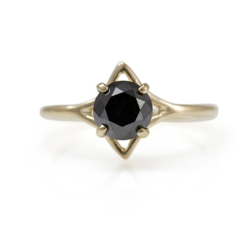 1 Ct Black Diamond Celestial Ring, Sternförmiger Verlobungsring Mit Karat Schwarzem Diamant. Wunderschöner Ring von LuanaCoonen