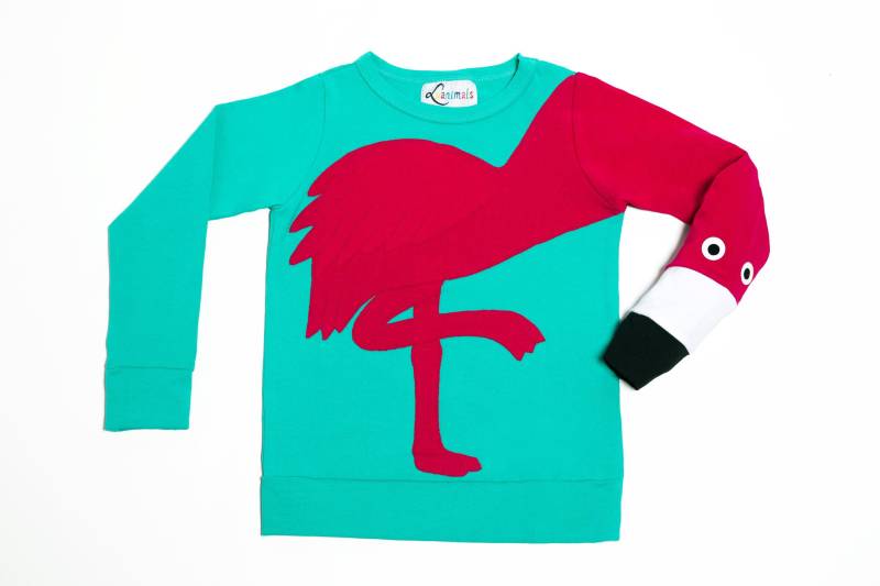 Flamingo Pullover Luanimals Pink Türkis Baumwolle - Perfekte Geschenkidee Für Flamingo-Fans von Luanimals