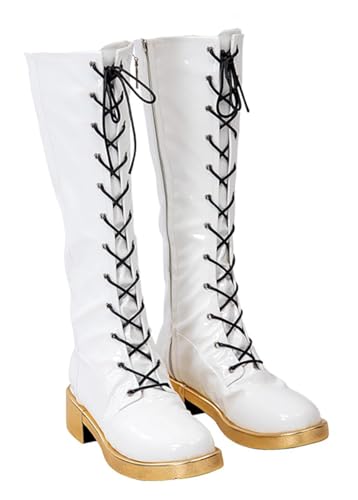 Kpop Demon Hunters Rumi Cosplay Shoes Frauen Zoey Leather Shoes Mira Idol Goldene Boots Halloween Kostüm Outfit (Rumi, Erwachsene, Damen, 34, Numerisch, EU Schuhgrößensystem, M) von Luascxu