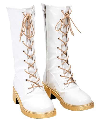 Kpop Demon Hunters Rumi Cosplay Shoes Frauen Zoey Leather Shoes Mira Idol Goldene Boots Halloween Kostüm Outfit (Zoey, Erwachsene, 39, Numerisch, EU Schuhgrößensystem, M) von Luascxu