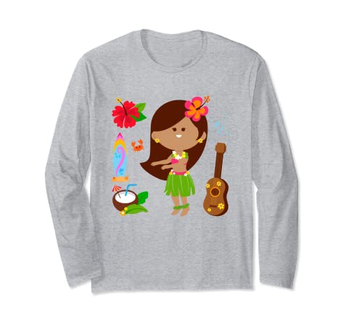 Baby Mädchen Hawaii-Kostüm niedlich Kinder Luau Langarmshirt von Luau Hawaiian Shirts for Youth Toddler Teen