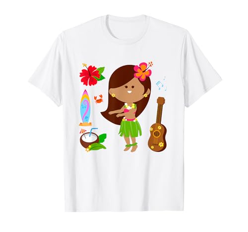 Baby Mädchen Hawaii-Kostüm Cute Kids Luau T-Shirt Baby Mädchen Hawaii-Kostüm Cute Kids Luau T-Shirt von Luau Hawaiian Shirts for Youth Toddler Teen