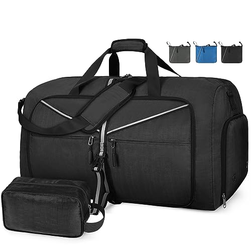 Lubardy Reisetasche Groß 80L Leichte Sporttasche Herren Damen mit Schuhfach Faltbare Reisetaschen Weekender Übernachtung Tasche Duffel Taschen von Lubardy