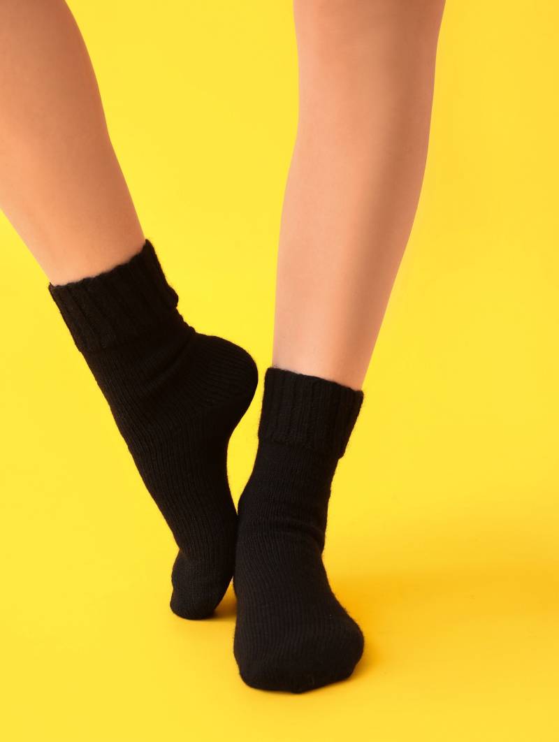 Schwarze Handgestrickte Socken Aus Merinowolle, Warme Handgemachte Socken, Unisex-Socken, Frauen Stricken Hausschuhe, Männer Hausschuhe von LubavaVesna