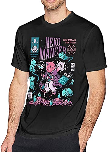 Mens Fashion Nekomancer T-Shirt Black Mens Tees XL Mens Fashion Nekomancer T-Shirt Black Mens Tees XL von Lube