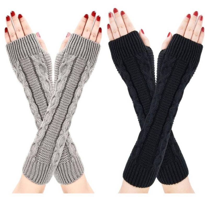 Lubgitsr Strickhandschuhe Fashion Fingerlose Handschuhe Für Damen Warme Winter-Armhandschuhe von Lubgitsr