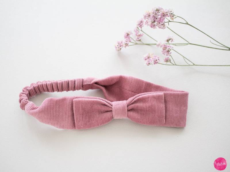 Baby Mädchen Haarband Haarfliege Haarreifen Aus Cord Taufaccessoire Hochzeitsaccessoire Babyaccessoires von Lubukidz