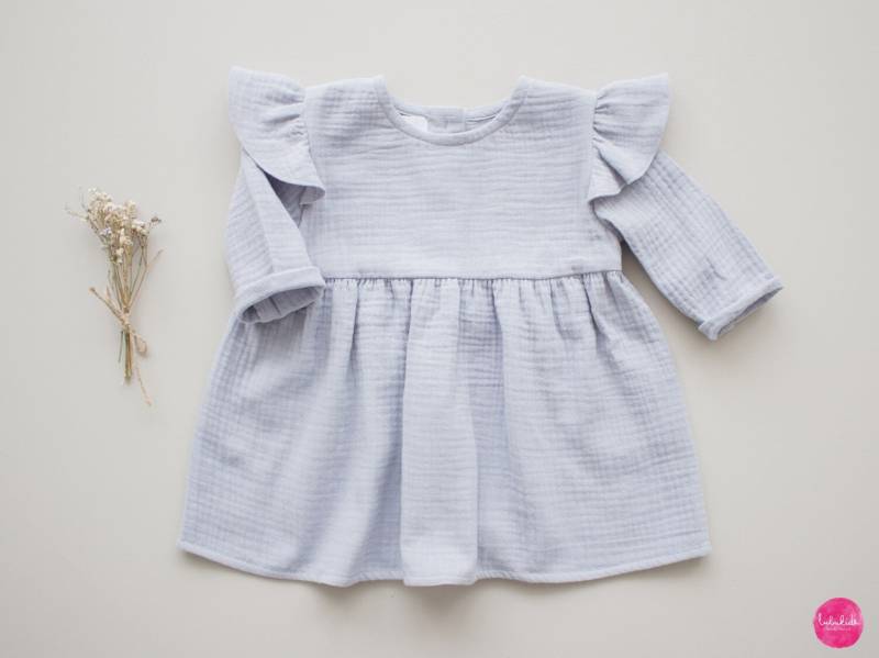 Babykleid Mädchenkleid Taukleid Taufoutfit Baumwollkleid Blumenmädchenkleid Hochzeitskleid Musselinkleid | Bio-Baumwolle Rüschenkleid von Lubukidz