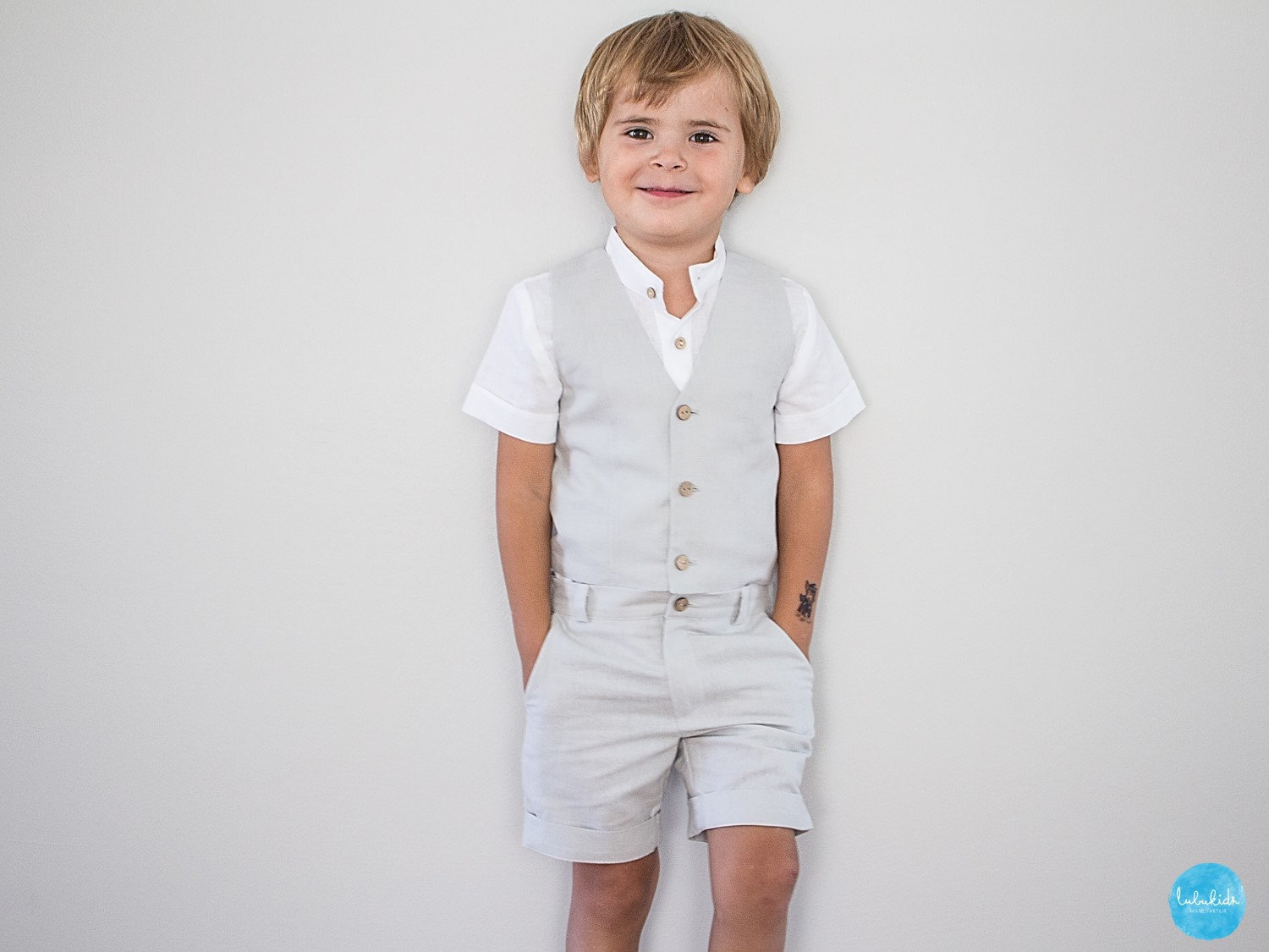 Jungen Leinen Weste Für Hochzeitsanzug, Ringträgeroutfit, Taufe von Lubukidz