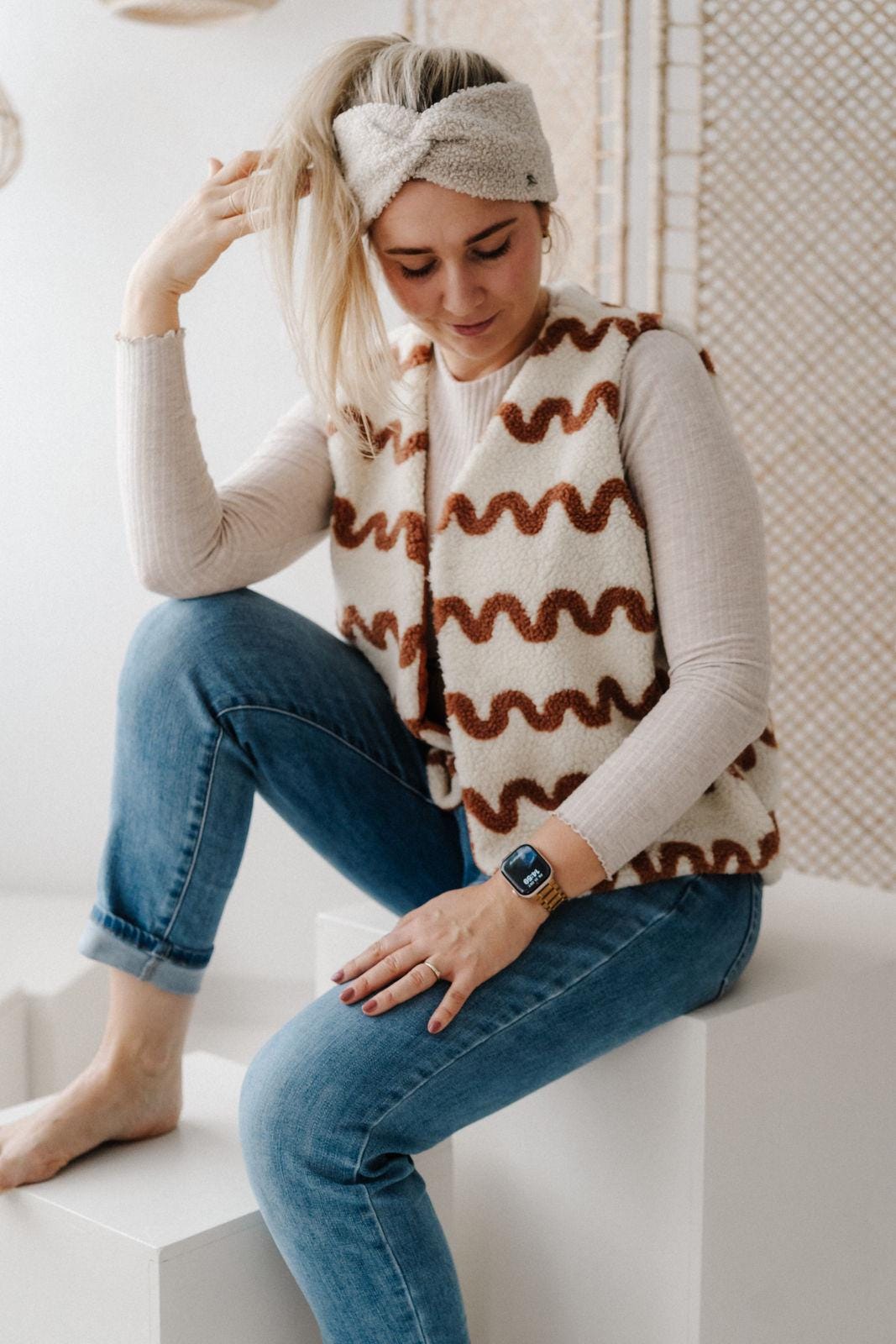 Kuschelige Teddy-Weste Für Kinder Und Damen | Welle - Look, Innen Musselin Größen Xs-Xl| Handmade von LubuschkoHandmade